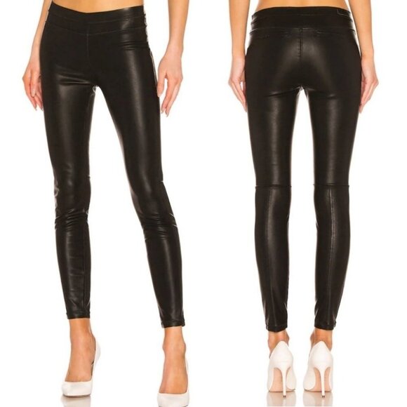 NWT Revolve Blank NYC Pull-On Leggings Black‎ Pants Vegan Leather Size 28 Coated - Picture 2 of 11